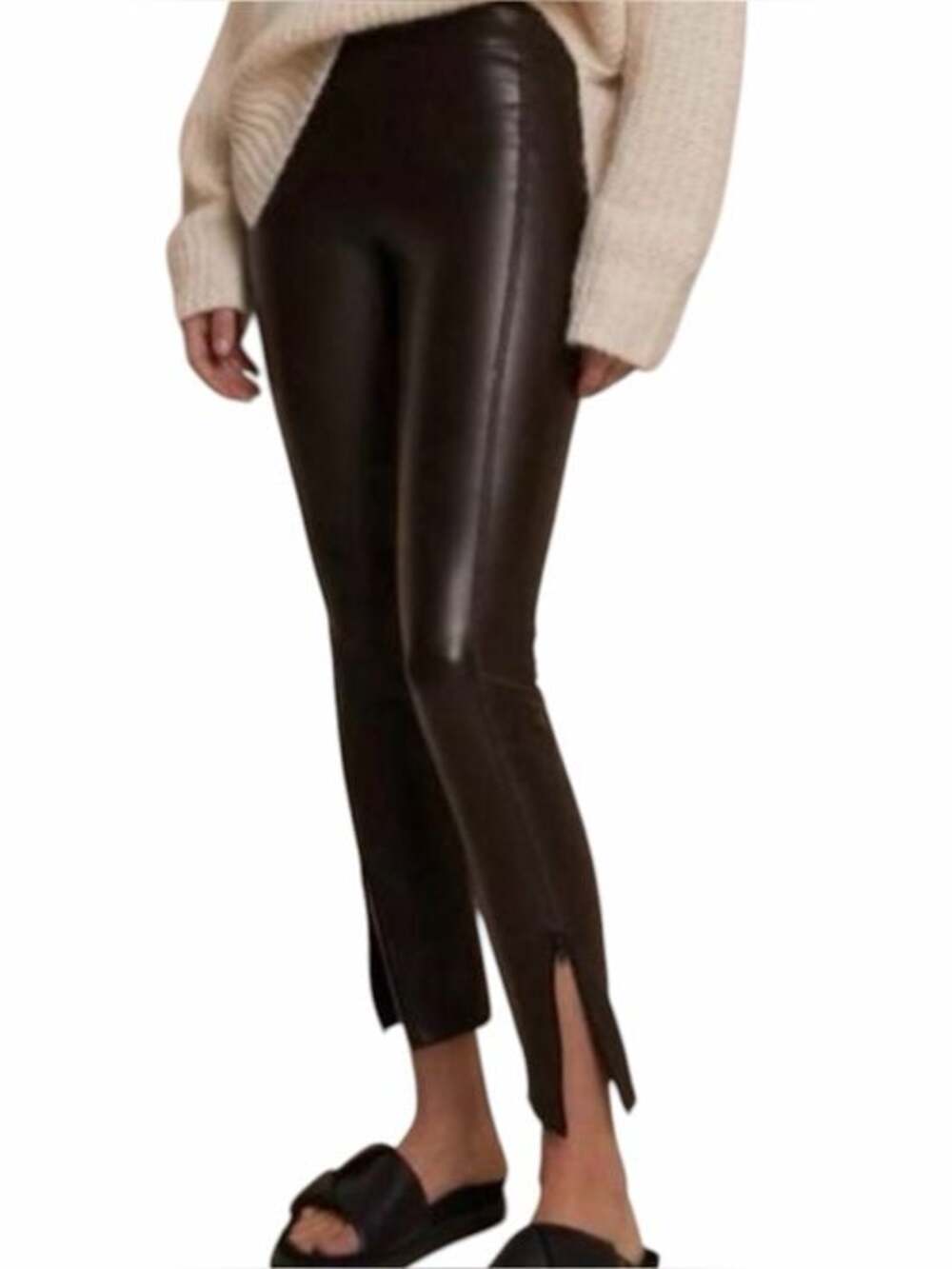 A.L.C. "Emile" Vegan Leather Leggings in Dark Brown Size 12